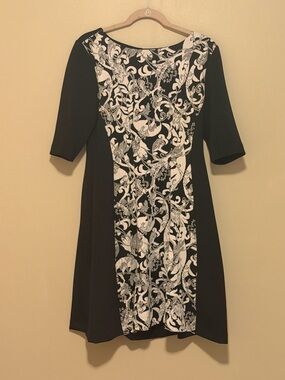 Black and White Patterned Women's Dress